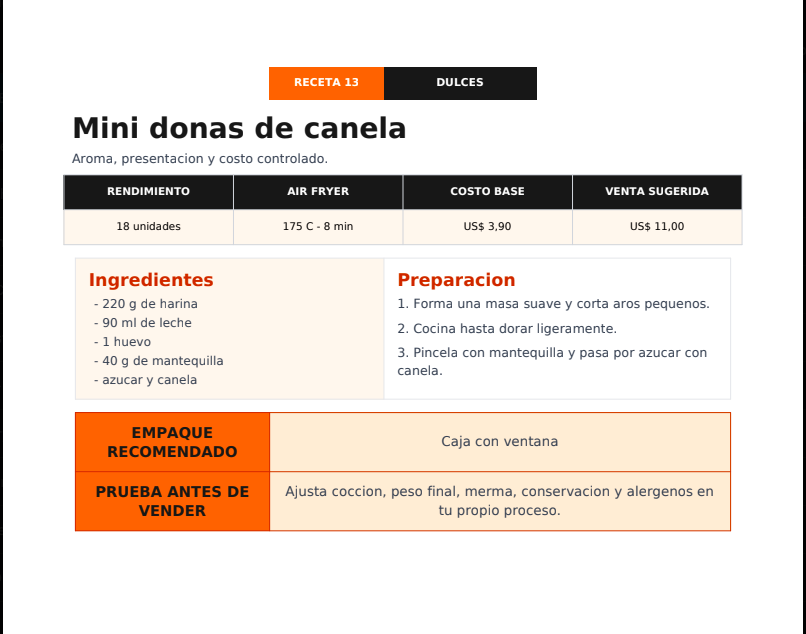 Vista previa de costos, precios y empaques